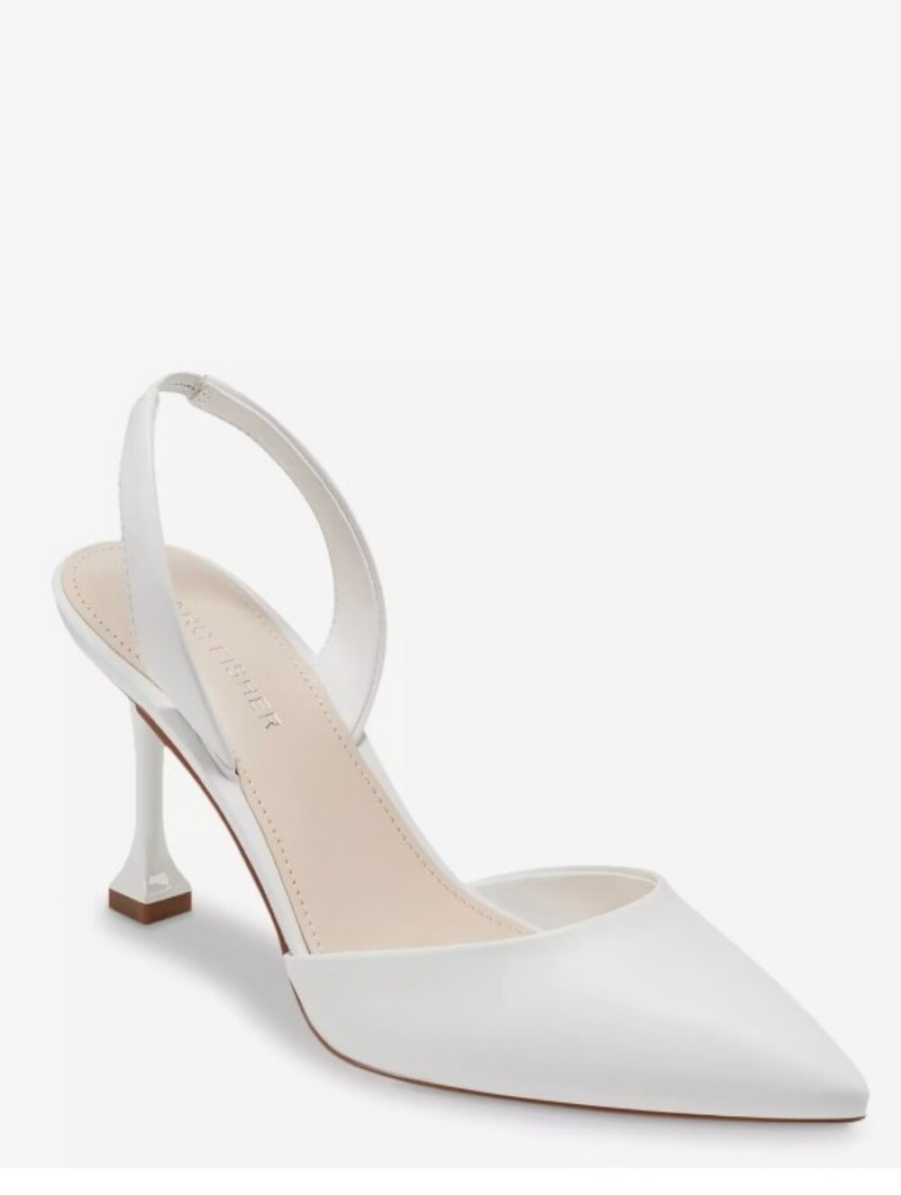 Marc Fisher Women's Hadya Pump White Pointed Slingback .